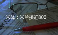 米体
：米兰接近800