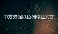 中方敦促以色列停止对加沙军事行动	，呼吁落实“两国方案”